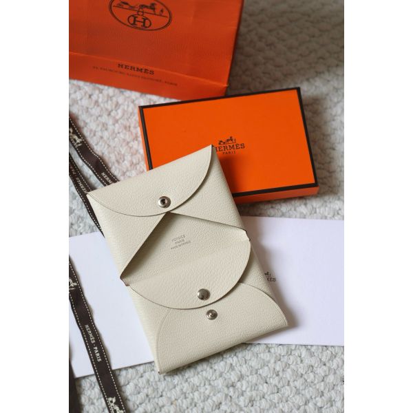 HERM Calvi Duo Card Holder in Mushroom Mysore Goatskin