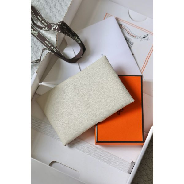 HERM Calvi Duo Card Holder in Mushroom Mysore Goatskin
