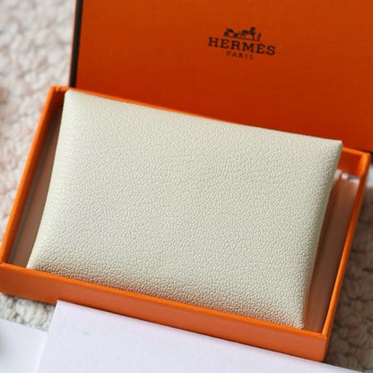 HERM Calvi Duo Card Holder in Mushroom Mysore Goatskin