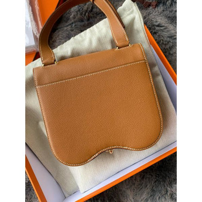 HERM Della Cavalleria II Mini Bag in Gold Epsom Calfskin