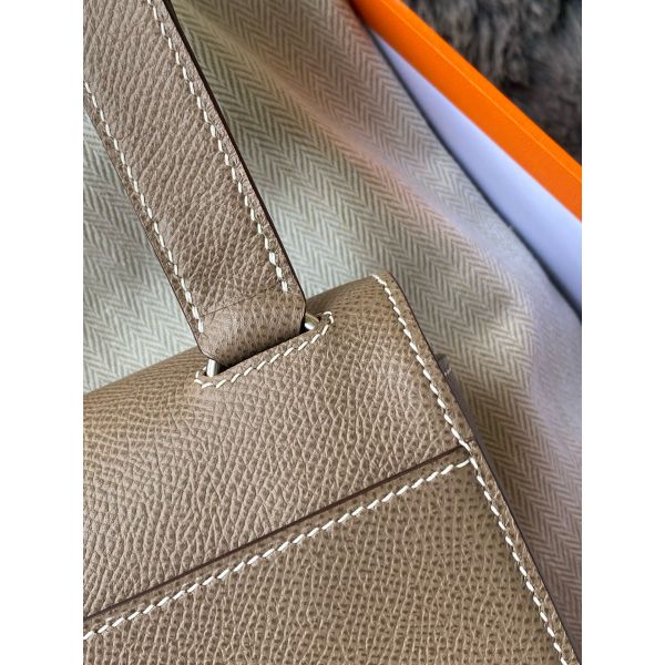 HERM Della Cavalleria II Mini Bag in Taupe Epsom Calfskin