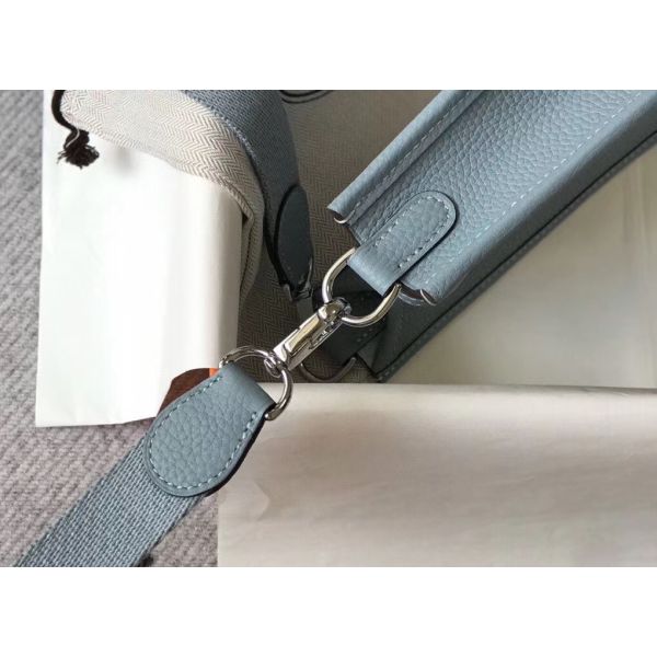 HERM Evelyne III TPM Bag In Blue Lin Clemence Leather