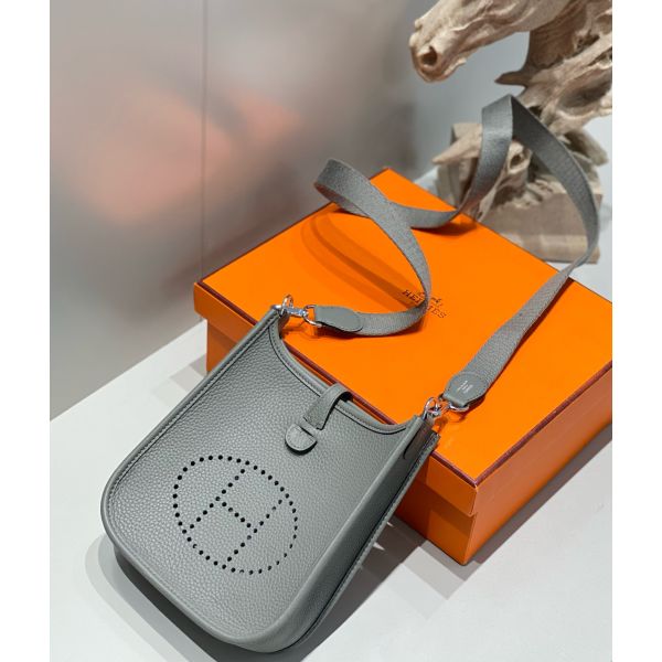 HERM Evelyne III TPM Bag In Gris Meyer Clemence Leather