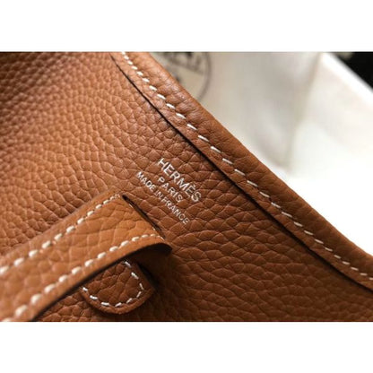 HERM Evelyne III TPM Bag In Gold Clemence Leather