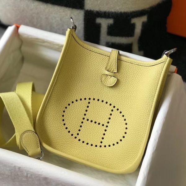 HERM Evelyne III TPM Mini Bag In Jaune Poussin Clemence Leather