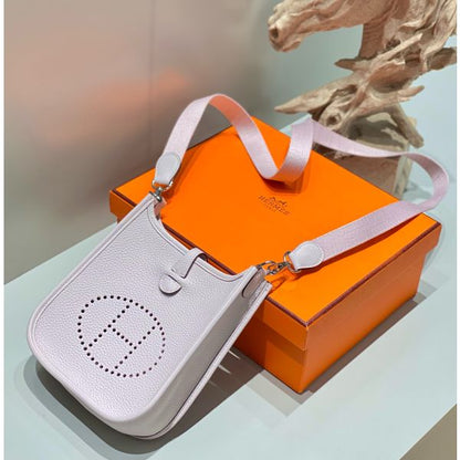 HERM Evelyne III TPM Bag In Mauve Pale Clemence Leather