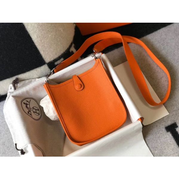 HERM Evelyne III TPM Bag In Orange Clemence Leather