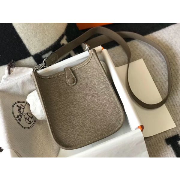 HERM Evelyne III TPM Bag In Taupe Clemence Leather