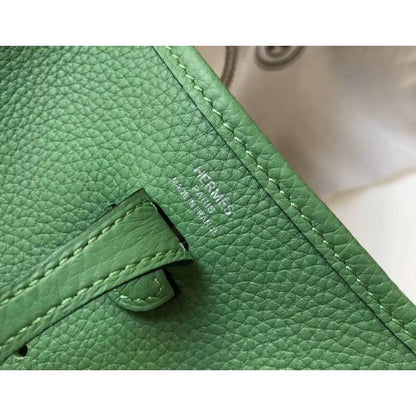 HERM Evelyne III TPM Bag In Vert Criquet Clemence Leather
