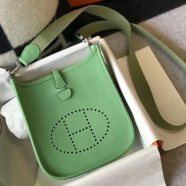 HERM Evelyne III TPM Bag In Vert Criquet Clemence Leather