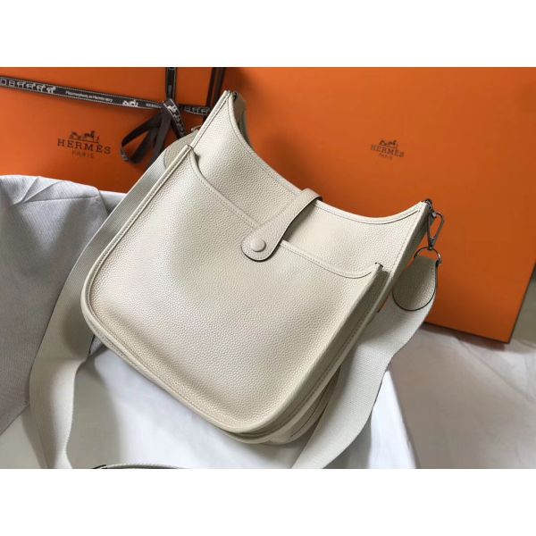 HERM Evelyne III 29 PM Bag In Craie Clemence Leather