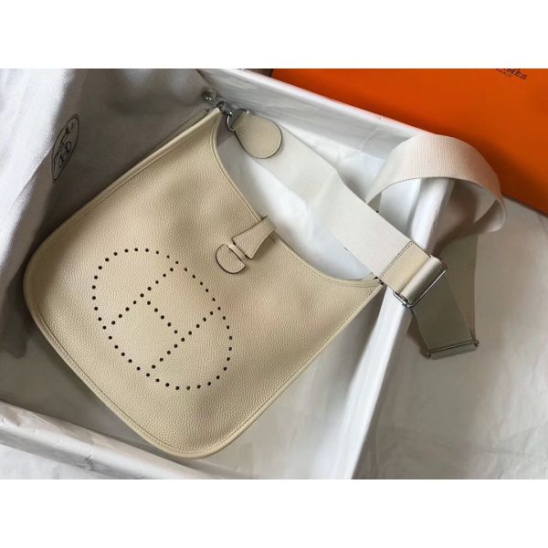 HERM Evelyne III 29 PM Bag In Craie Clemence Leather