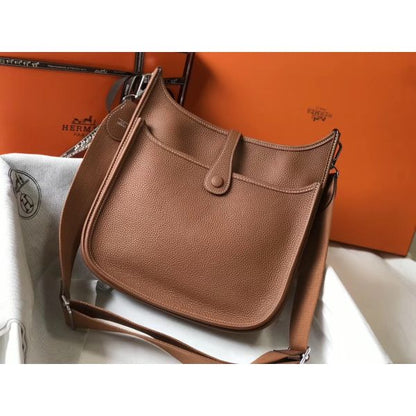 HERM Evelyne III 29 PM Bag In Gold Clemence Leather