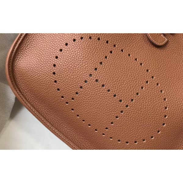 HERM Evelyne III 29 PM Bag In Gold Clemence Leather