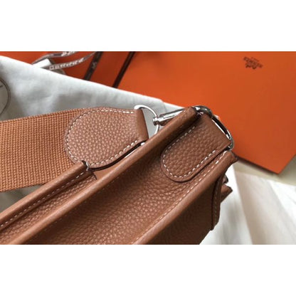 HERM Evelyne III 29 PM Bag In Gold Clemence Leather