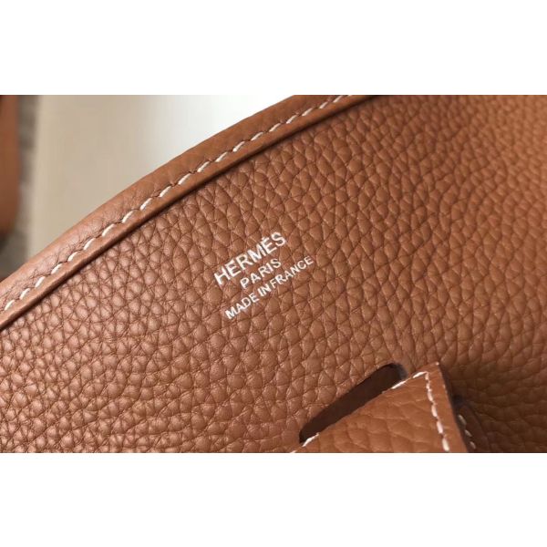 HERM Evelyne III 29 PM Bag In Gold Clemence Leather
