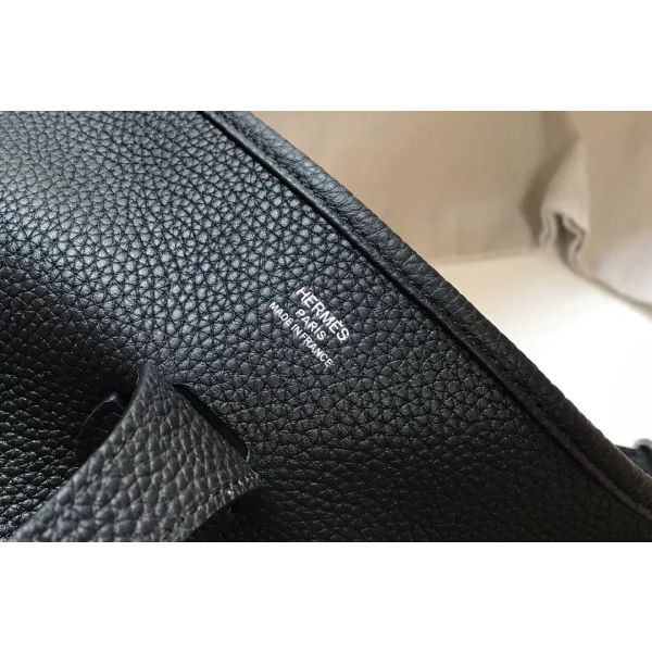 HERM Evelyne III 29 PM Bag In Black Clemence Leather
