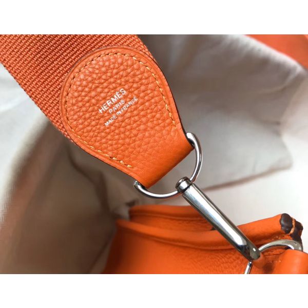 HERM Evelyne III 29 PM Bag In Orange Clemence Leather