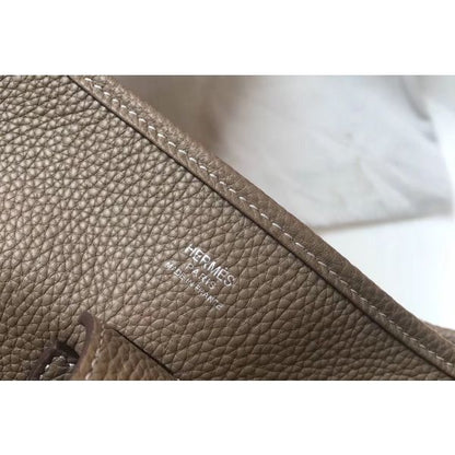 HERM Evelyne III 29 PM Bag In Taupe Clemence Leather