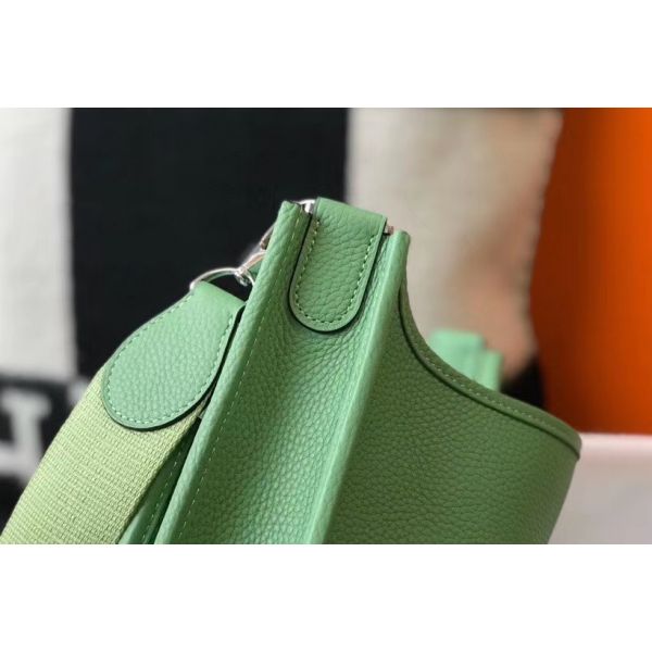 HERM Evelyne III 29 PM Bag In Vert Criquet Clemence Leather