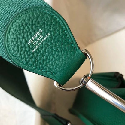 HERM Evelyne III 29 PM Bag In Vert Vertigo Clemence Leather