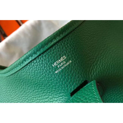 HERM Evelyne III 29 PM Bag In Vert Vertigo Clemence Leather
