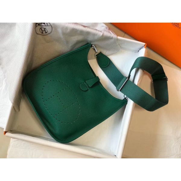 HERM Evelyne III 29 PM Bag In Vert Vertigo Clemence Leather