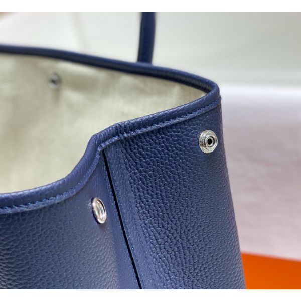 HERM Garden Party 36 Bag In Blue Saphir Clemence Leather