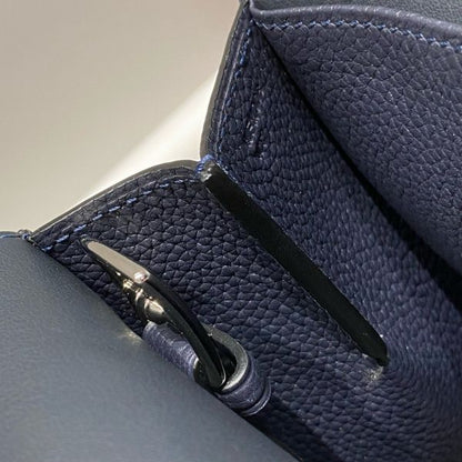 HERM Halzan 25 Bag in Blue Nuit Clemence Leather