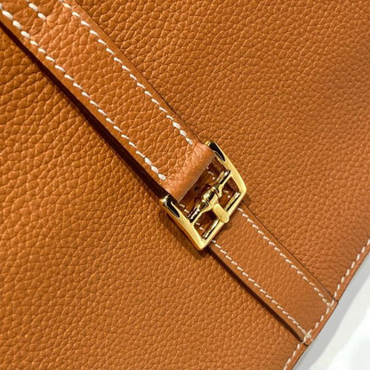 HERM Halzan 25 Bag in Gold Clemence Leather