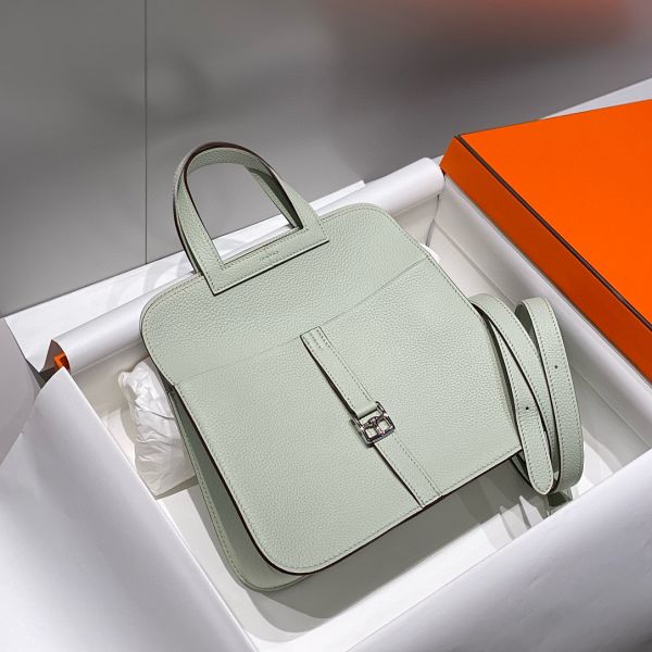 HERM Halzan 25 Bag in Vert Fizz Clemence Leather