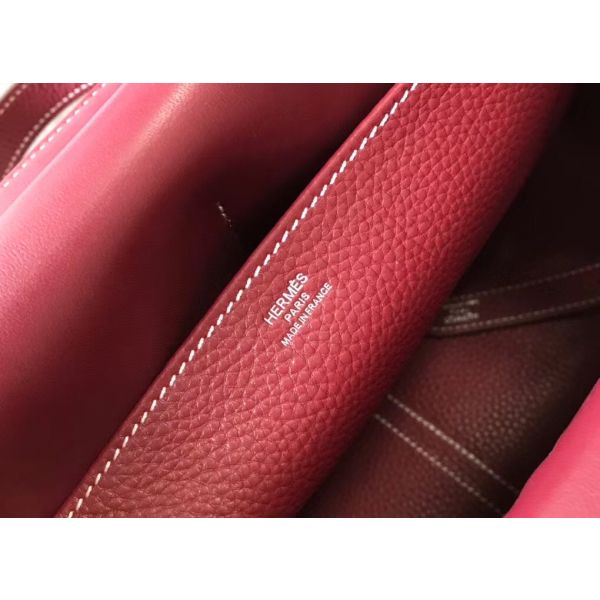 HERM Halzan 31cm Bag In Bordeaux Clemence Leather