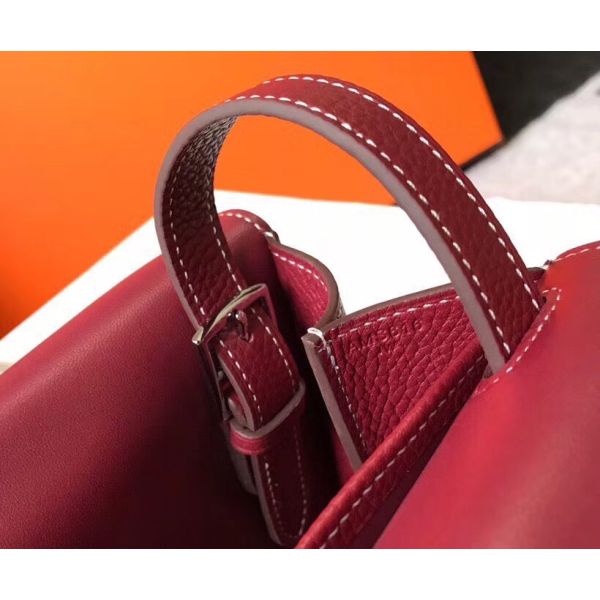 HERM Halzan 31cm Bag In Bordeaux Clemence Leather