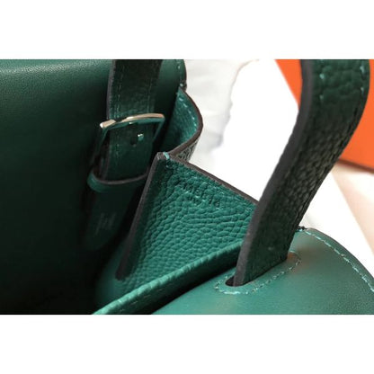 HERM Halzan 31cm Bag In Malachite Clemence Leather
