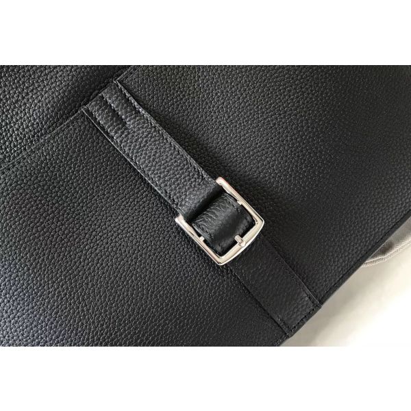 HERM Halzan 31cm Bag In Black Clemence Leather