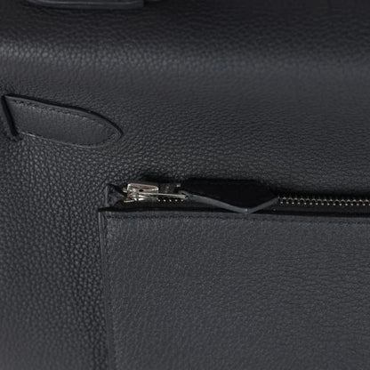 HERM Kelly 42 Maxi Handmade Bag in Black Clemence Leather