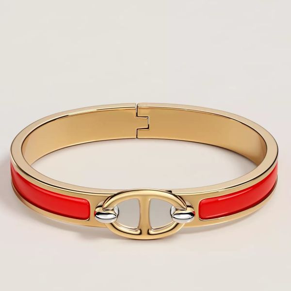 HERM Red Mini Clic Chaine d'Ancre Bracelet