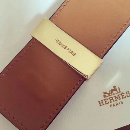 HERM Red Epsom Collier de Chien Bracelet Size S