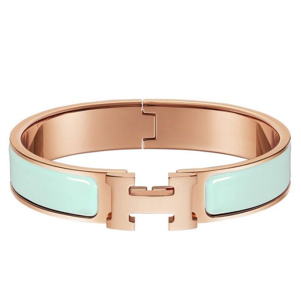 HERM Aqua Enamel Clic H PM Bracelet