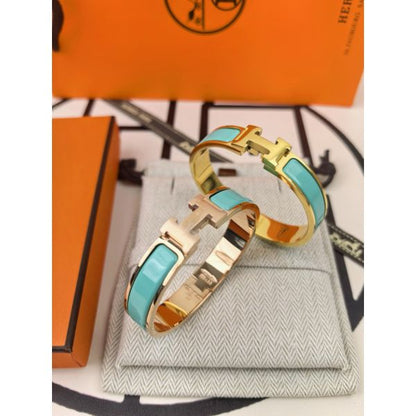 HERM Email Vert Enamel Clic H Bracelet