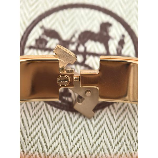 HERM Email Vert Enamel Clic H Bracelet