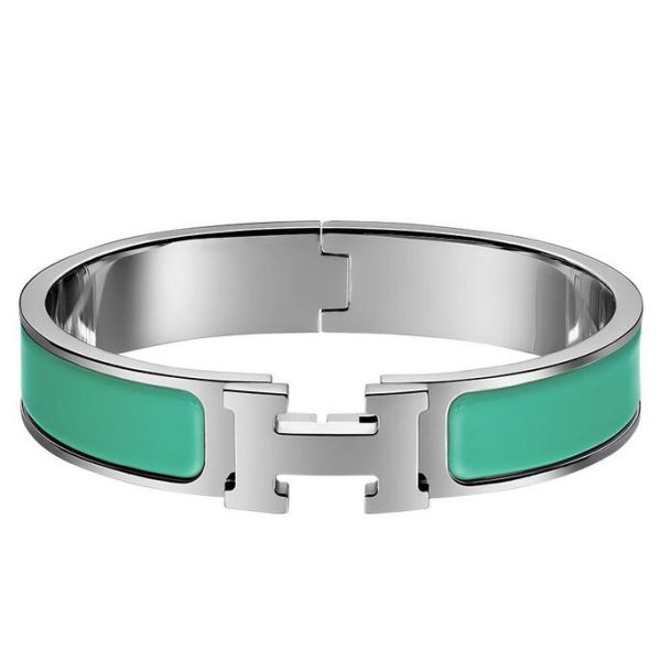 HERM Green Enamel Clic H PM Bracelet