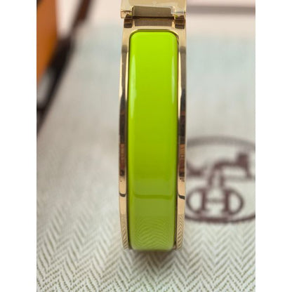 HERM Lime Green Enamel Clic H Bracelet