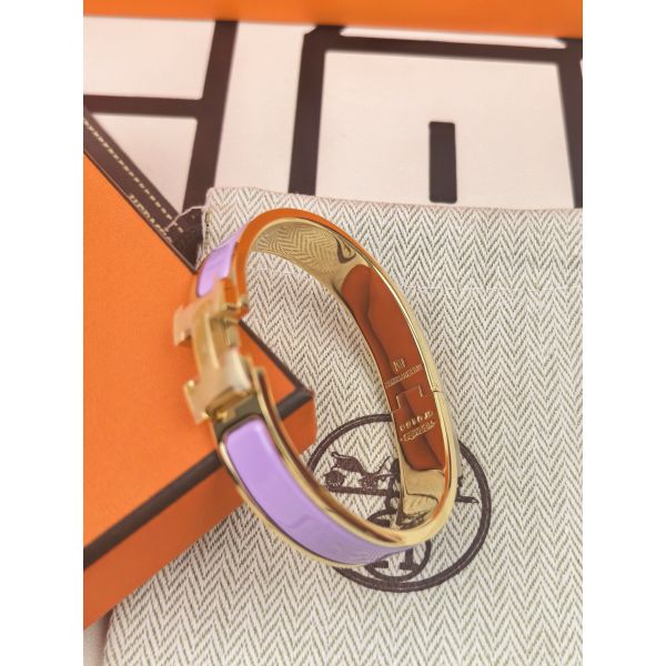 HERM Lilas Enamel Clic H Bracelet