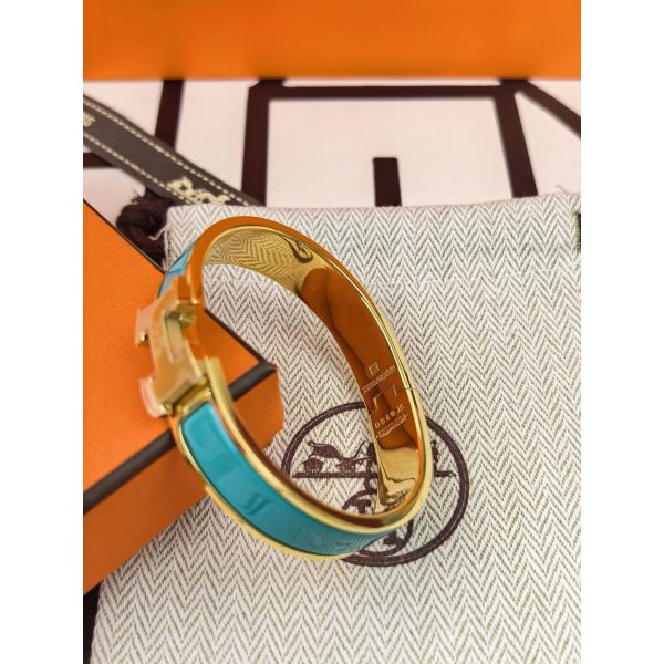 HERM Malachite Enamel Clic H Bracelet