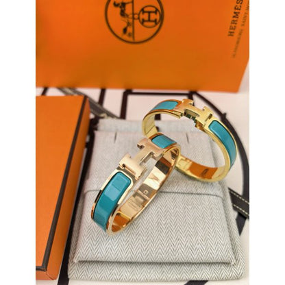 HERM Malachite Enamel Clic H Bracelet