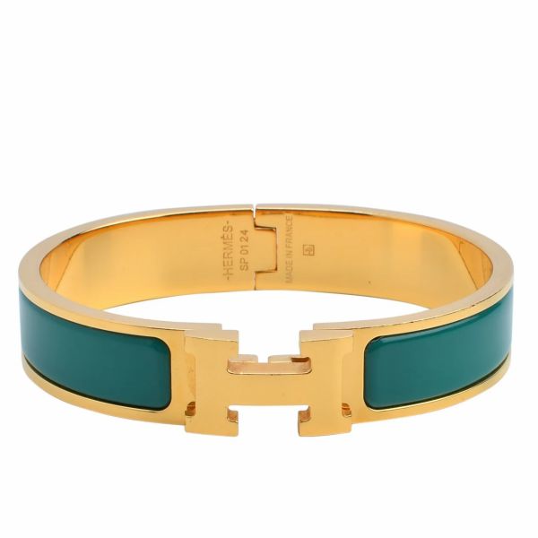 HERM Malachite Enamel Clic H Bracelet