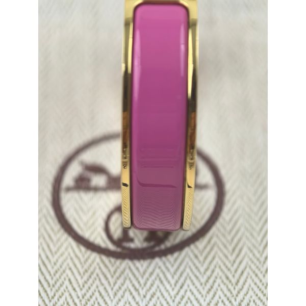HERM Rose Purple Enamel Clic H Bracelet