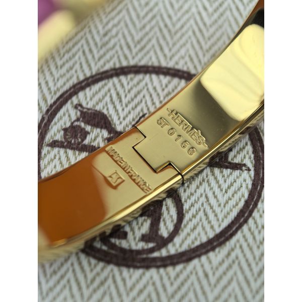 HERM Rose Purple Enamel Clic H Bracelet