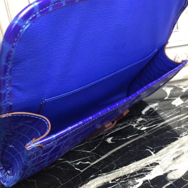 HERM Jige Elan 29 Clutch In Blue Electric Crocodile Leather